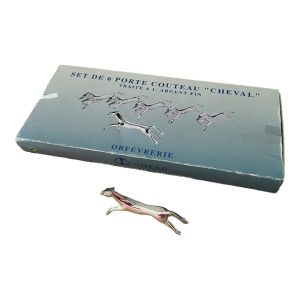 Porte couverts couteaux cheval galop plaqué argent par 6