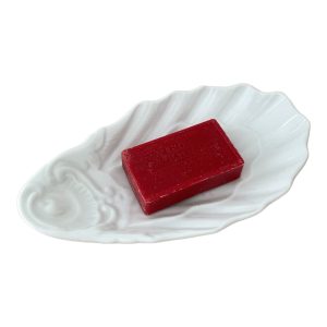 Porte savon coupelle faïence blanche coquille