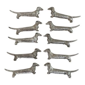 Porte couverts couteaux chien teckel réaliste par 10