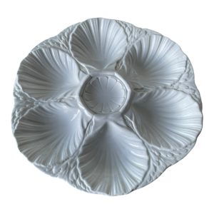 Assiette à huitre Sarreguemines bleu clair 2209