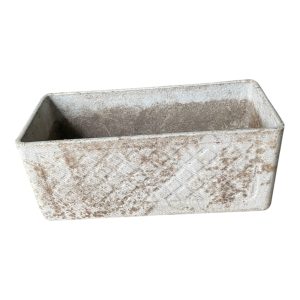 Jardinière rectangulaire Willy Gulh Eternit vintage damassée