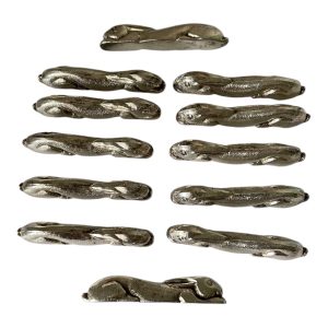 Porte couteaux lapin métal argenté par 12