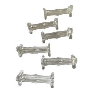Lot de 6 porte couteaux vintage en verre moulé