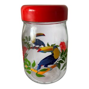 Bocal en verre Le Parfait France décor tropical 1l