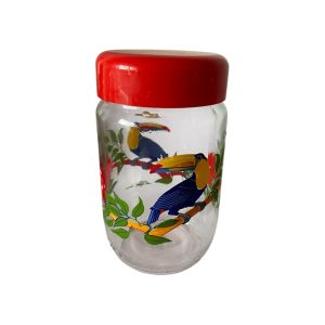 Bocal en verre Le Parfait France décor tropical 0,66l
