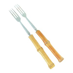 Couvert rotin fourchette à fondue inox bambou