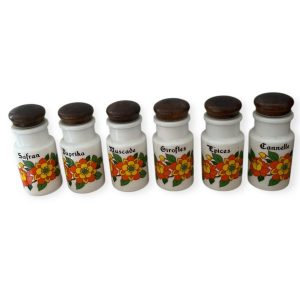 Série de pots à épices vintage 70 Arcopal