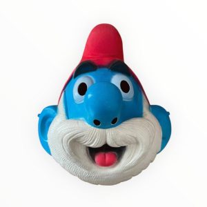 Masque Cesar semi rigide carnaval déguisement vintage 1983 Peyo Schtroumpf grand papa smurf