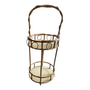 Desserte vintage en rotin