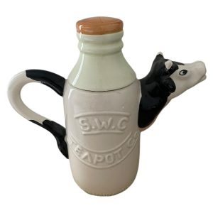 Théière SWC South West ceramic barbotine vache with milk please