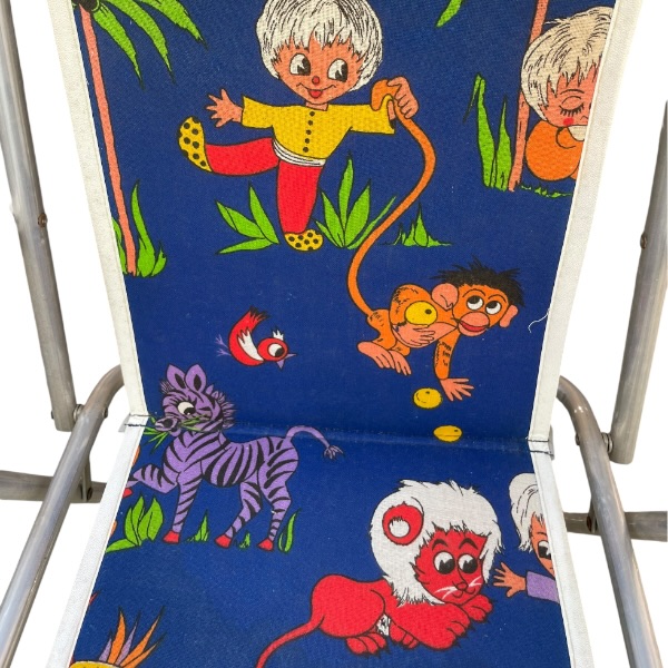 Chaise camping pliante animaux du cirque vintage 70