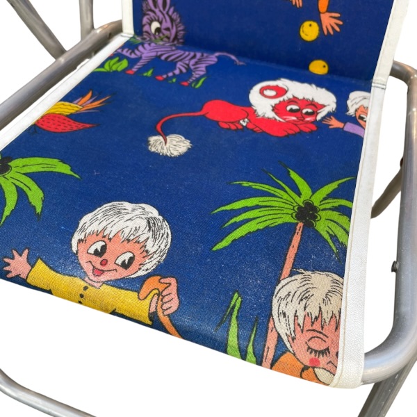 Chaise camping pliante animaux du cirque vintage 70