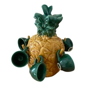 Service liqueur barbotine en forme d’ananas Albert Ferlay Vallauris