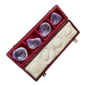 Coffret de 4 pierres de pouce en améthyste Asprey London