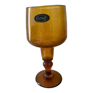 Vase photophore La Rochère en verre bullé ambre