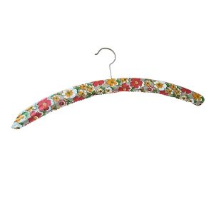 Cintre vintage bois et vinyle fleuri